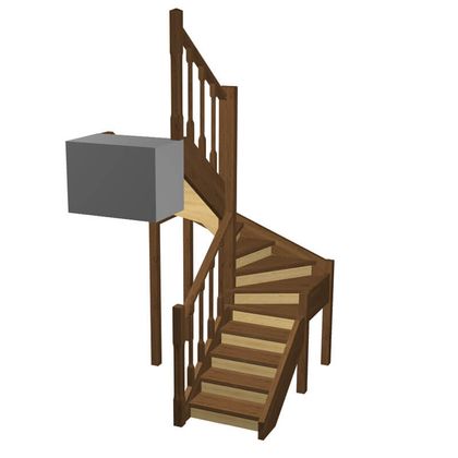 Расчет лестницы с поворотными ступенями на 180°